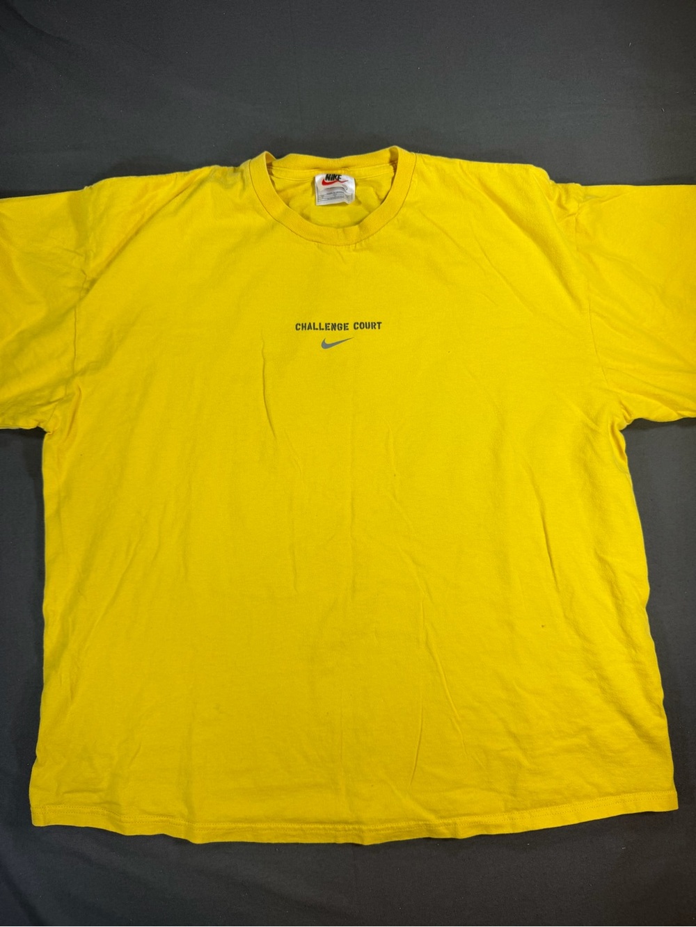 VTG Nike Challenge Court Yellow Tee and Radiation Tennis Ball graphic Size XL